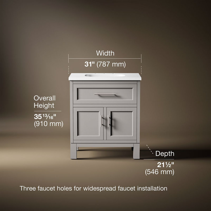 Quo 31" Single Bathroom Vanity Set, Mohair Gray