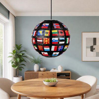 12 International World-Flag Hanging Paper Lanterns for Global-Themed Decorations