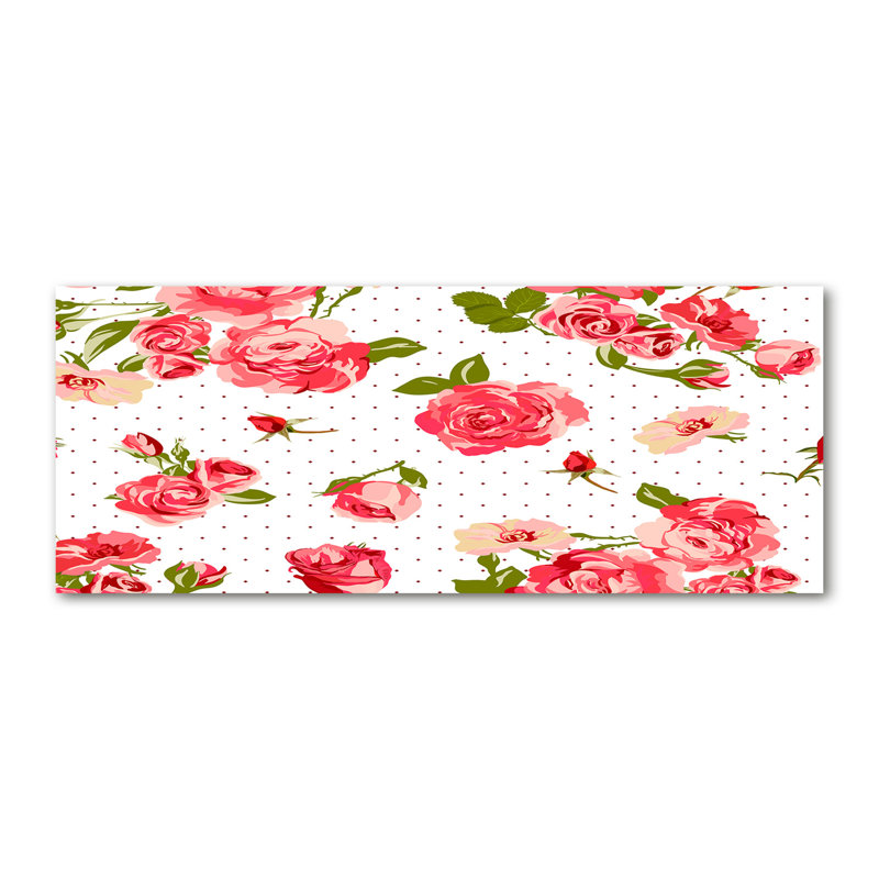 Roses - No Frame Print, Glass, 70cm H x 100cm W x 4cm D