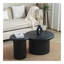 Ensemble de tables basses rondes modernes - Combinaison de deux tables avec un pied de table cannelé unique