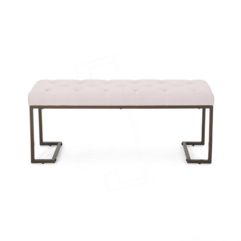 Upholstered Button Tufted Bench, Bedroom Bench