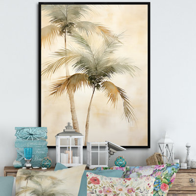 Rétro palmiers tropicaux rétro sur toile