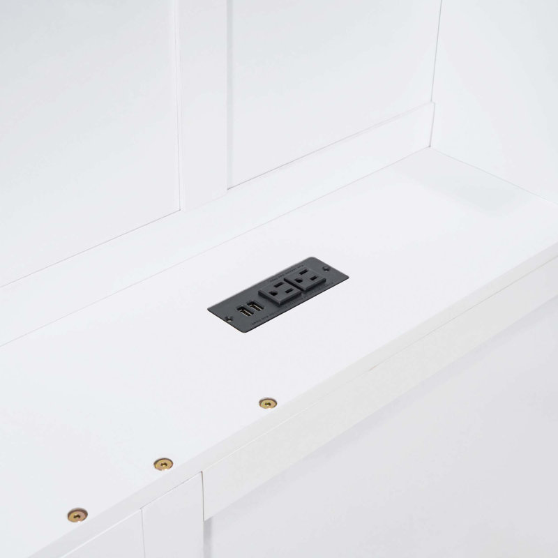 Lit plateforme avec tablettes et ensemble de prises et port USB, Complète