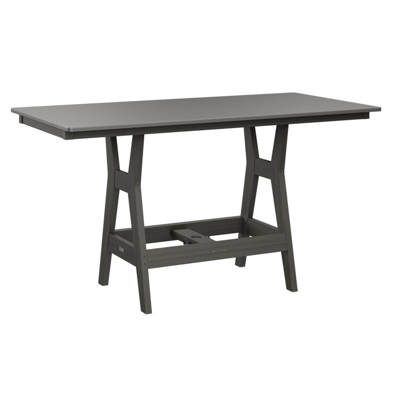 Harbor Outdoor Dining Table, Coastal Gray, 30.37" H x 66" W x 33" D, Hammered Top Stainless