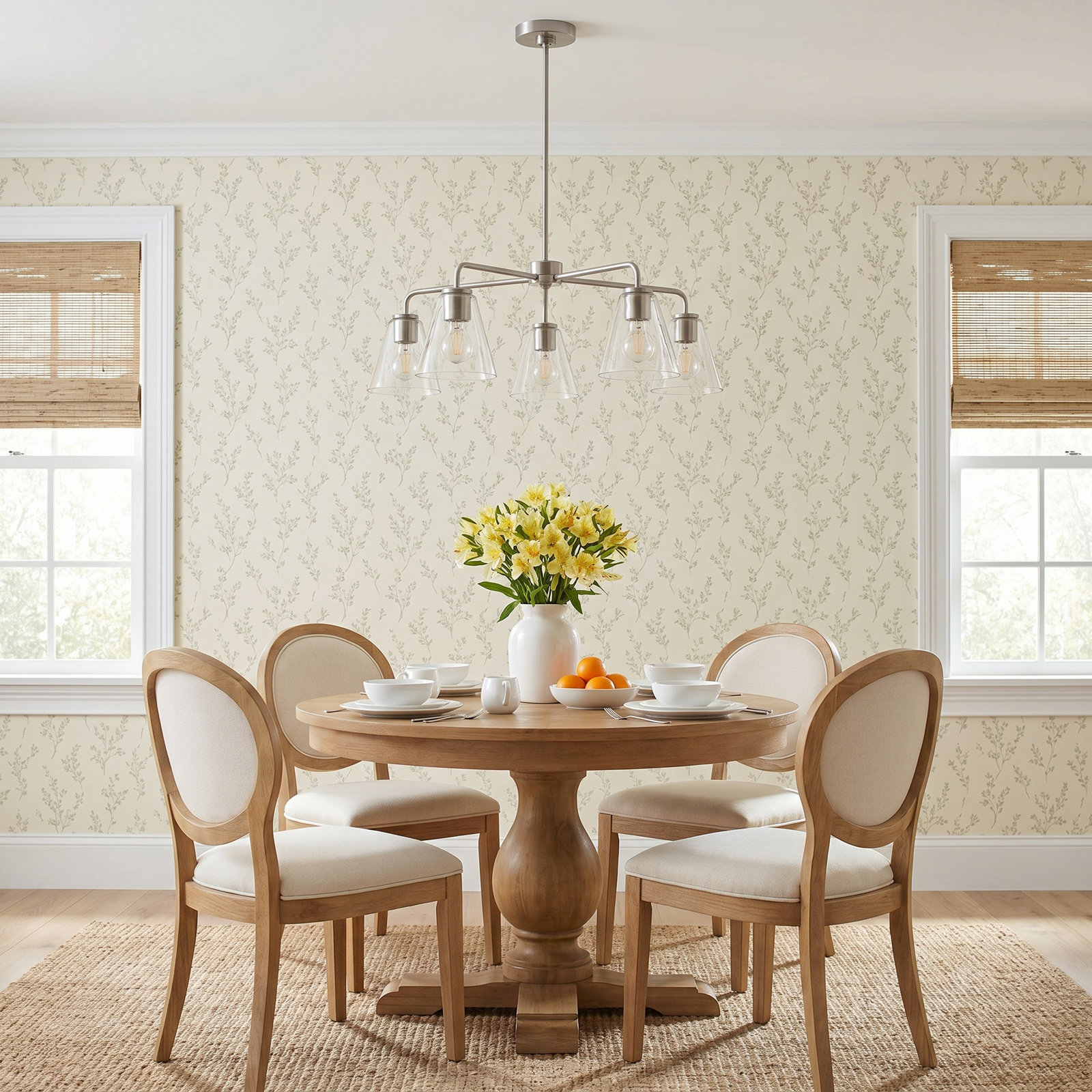 Hayden 5-Light Chandelier, Clear, Brushed Nickel