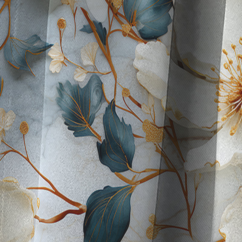 Rideau occultant en velours de marbre II - Magnolias, L 52 po x L 108 po