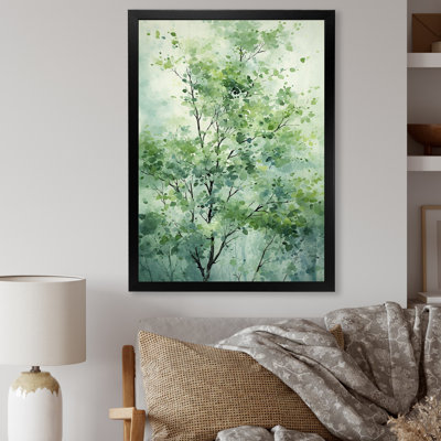 Arbre vert, tilleul américain, fleurs printanières II - arbre, art mural