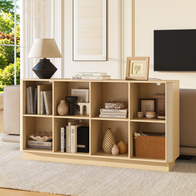 8 Cube Storage Book Shelf, 52" Long Horizontal TV Stand