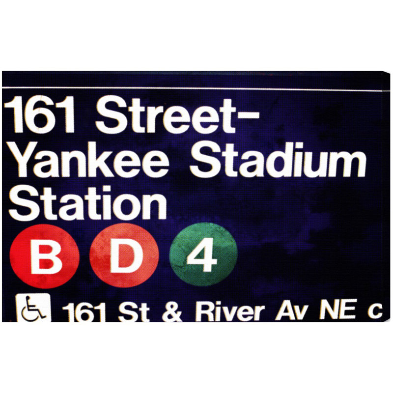 Yankee Stadium - reproduction d'art textuel sur toile, H 16 po x l 24 po, Toile tendue