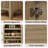 Shazier 5 Tiers 72" Arched with Fluted Doors Bookcase, Cabinet Floor Standing Bookshelf-1052721238