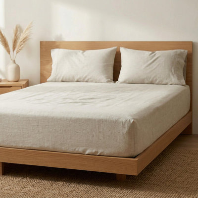 Ensemble de draps-housse en lin bambou naturel Rug Branch