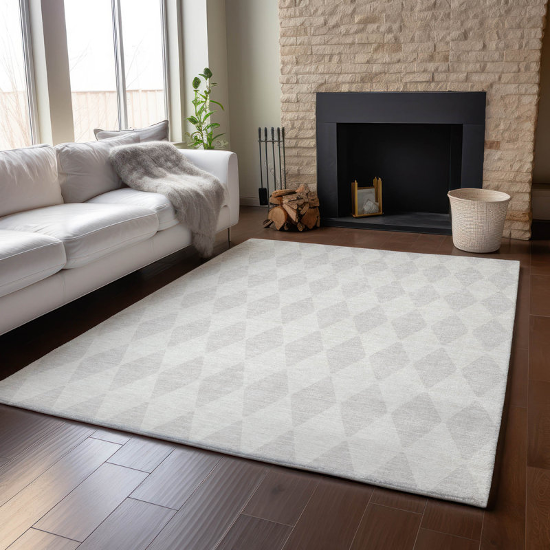 Premium Machine Washable Cerrito AMF578 Ivory Rug, Rectangle 5' x 7'6"