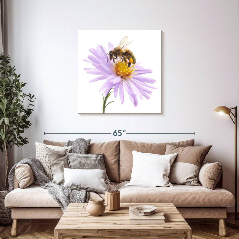 Crowle abeille sur une fleur, H 36 po x l 36 po