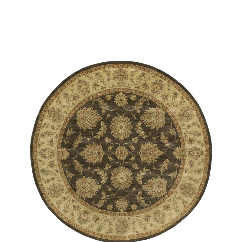Hand Woven Wool Oriental Area Rug, Round 12'