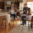 Modern Beige Upholstered Bar Stool With Woven Look Backrest & Fixed Black Metal Frame Stable Counter Height Stool For Kitchen Breakfast Bar Or Cafe, Set Of 3-1120969730-1110269502