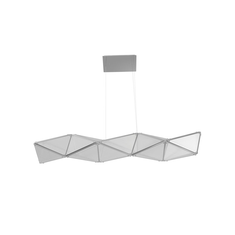 Seoul Etched Acrylic Linear Pendant, 103" H x 55" W