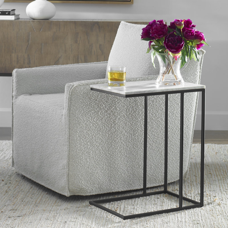 Clinton Marble End Table, Black
