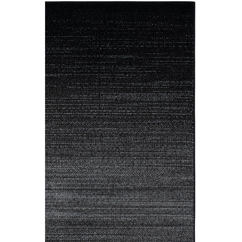 Tapis noir en polypropylène tissé à la machine Diez, Rectangulaire 8 pi x 10 pi