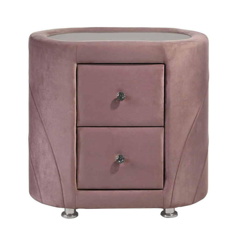 Upholstered 2-Drawer Nightstand