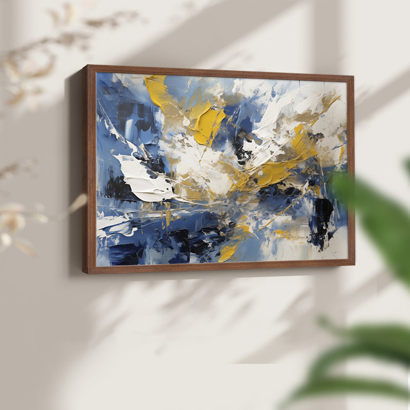 Abstrait, série CXLVI, reproduction encadrée, H 16 po x l 20 po, Noyer