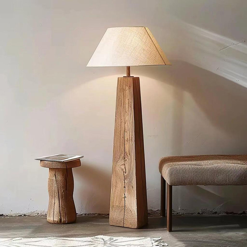 Zen-Style Living Room Wooden Standing Lamp