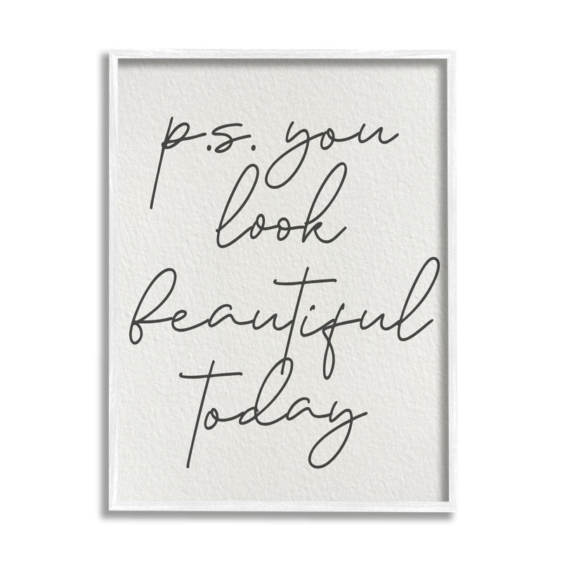 «Uplifting You Look Beautiful», impression encadrée sur bois, H 20 po x l 16 po x P 1,5 po, Giclée encadrée blanc bord de mer