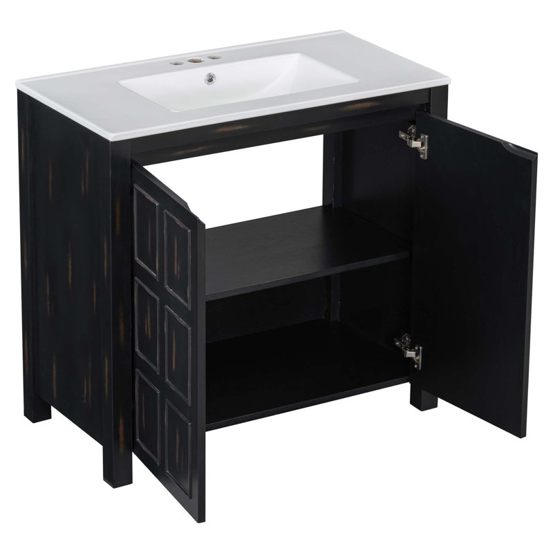 Charming Bathroom Vanity Set With Double Sinks And Versatile Storage Options
