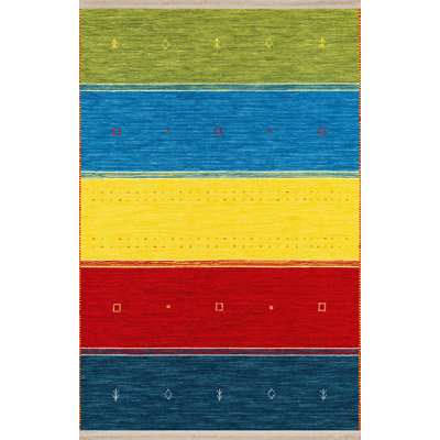 Multi-Colored Piece Sectioned Patterned Modern Decorative Rug