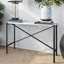 Console rectangulaire avec plateau en faux marbre et structure en métal bronze noirci