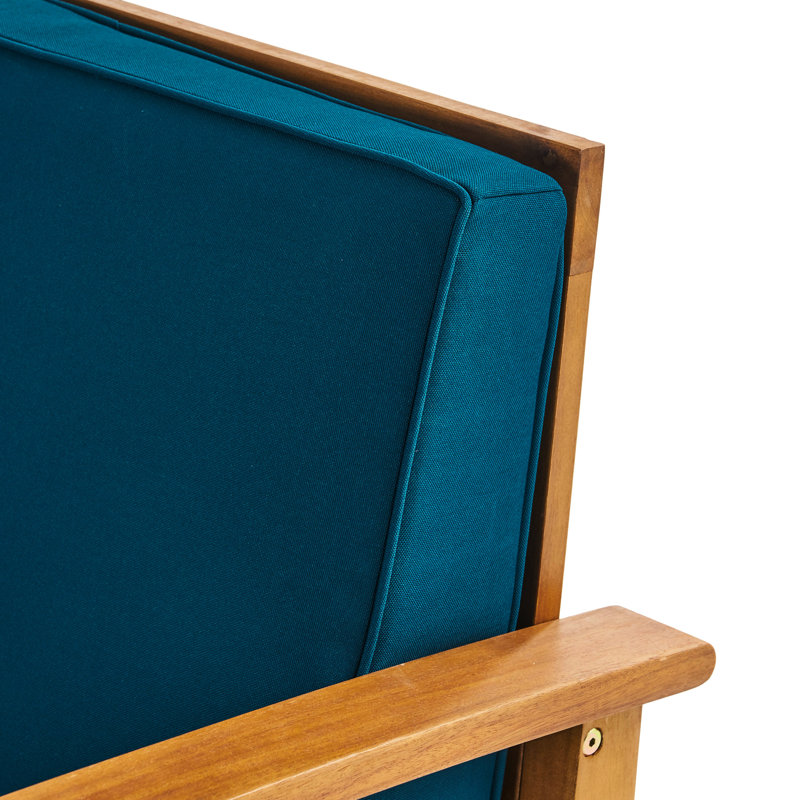 Modern Outdoor Club Chair In Blue, Made From Wood For Durability Capable Of Withstanding Different Weather Circumstances