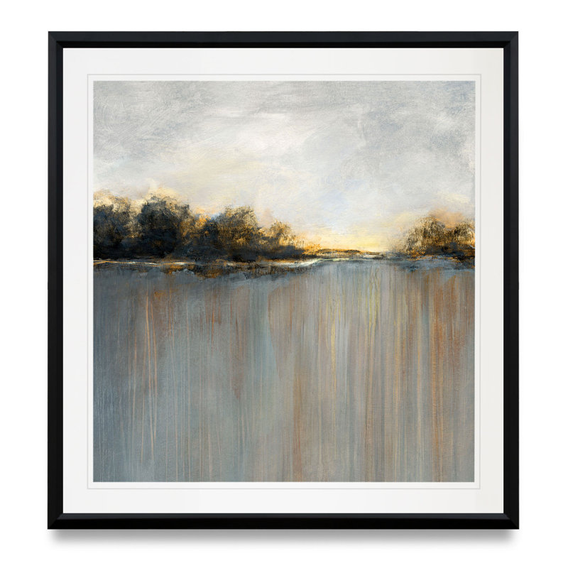 Rainy Sunset I - reproduction d'art, H 30,5 po x l 30,5 po x P 1,5 po, Cadre plastique noir