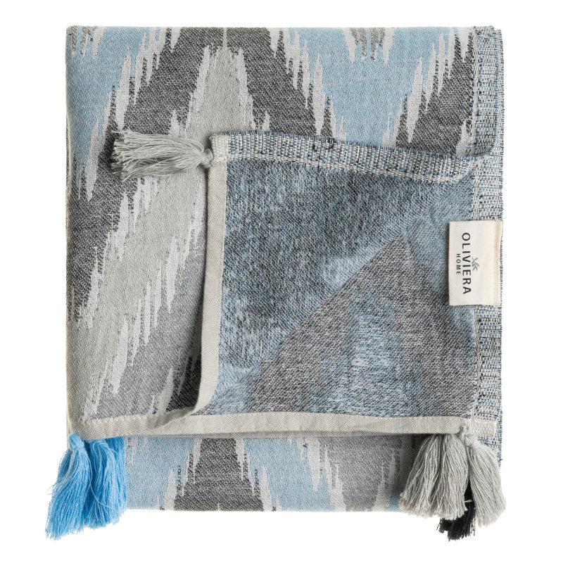 Jeté en coton à chevrons, Gray Sky
