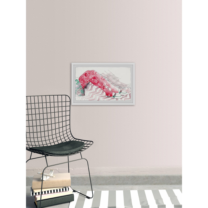 Red Leggings by Parvez Taj - Single Picture Frame Painting, 45 cm H x 38 cm W