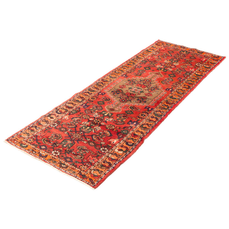 Tapis rouge en laine noué à la main 3 pi 3 po x 9 pi 3 po Andelz