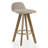 Set of 2 Asta Dark Washed Wood Bar Stool with Low Back Fabric Seat-1032050125