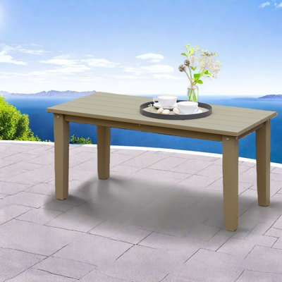 Tables de patio toutes saisons, cour arrière à lattes modernes Hdpe 35,8 pouces