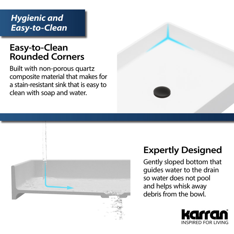 Karran Sternhagen SQS500 23-5/8” x 17-3/4” Rectangular Bathroom Vessel Sink, Sage Green