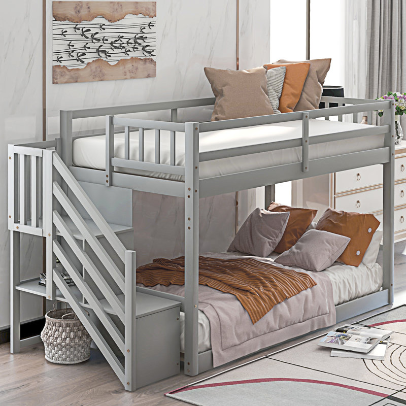 Floor Bunk Bed, Gray