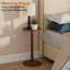 Table d'appoint ronde, pilier en bois massif avec plateau et base en bois, petite table d'appoint pour le salon, la chambre à coucher, le canapé et le bureau, assemblage facile, brun rustique-106964282