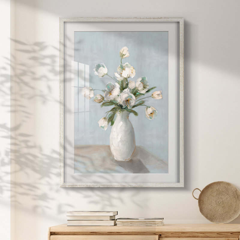 Let Me Bloom I Am -Galery, toile tendue, H 25,5 po x l 17,5 po, Blanc
