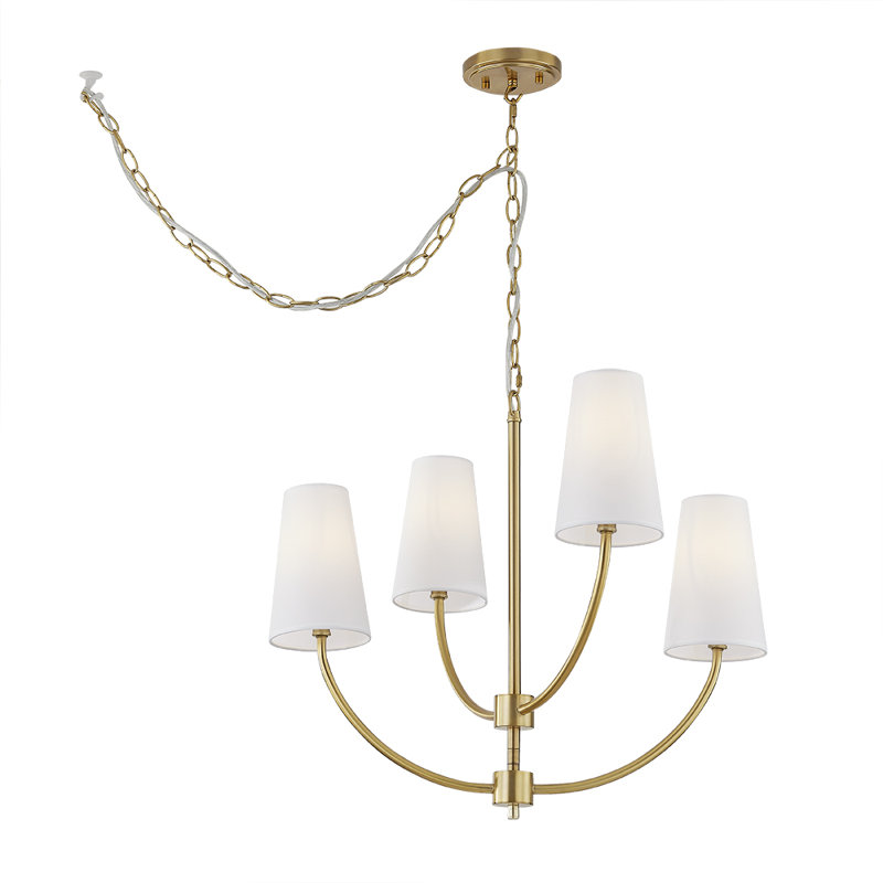 Graysea Chandelier, Aged Brass