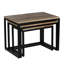 Ensemble de 3 tables gigognes en bois de manguier avec base en métal noir