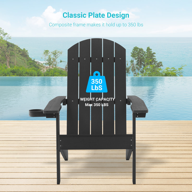 Chaise Adirondack en plastique Cerqueira, Noir