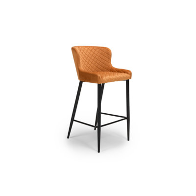 Giorgi Upholstered Velvet Bar Stool with Steel Frame
