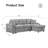 90.5" L-shaped Upholstered Sectional with Pull Out Sofa Bed, Storage Chaise, 2 Cup Holders, and 2 Throw Pillows