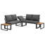 Modular Outdoor Sofa Set With Adjustable Chair & Two Plastic Wood Tables
