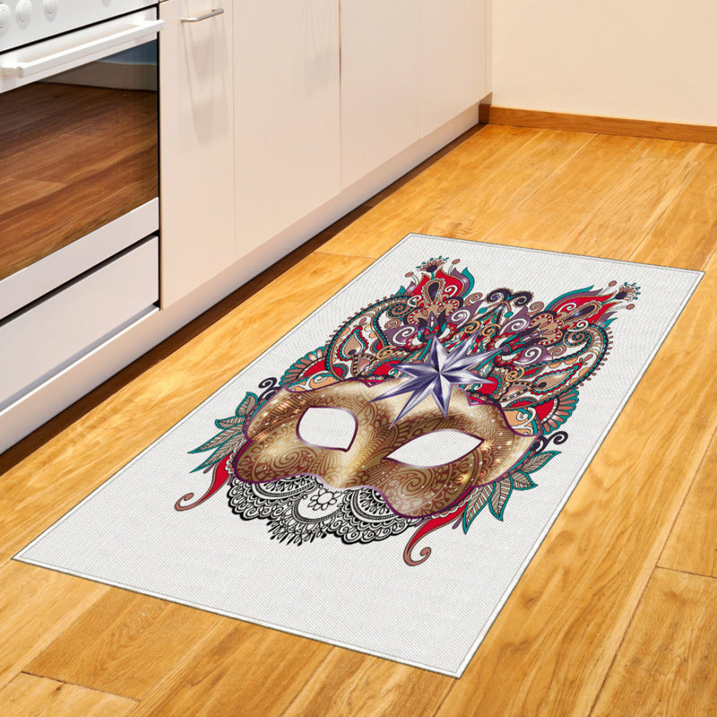 Mardi Gras High Density Long Fiber Poly Threads Decorative Area Rug Carpet, Rectangle 2'7" x 5'