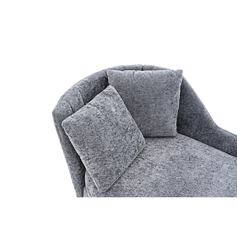 Méridienne rembourrée avec repose-pieds et coussin lombaire, Gris