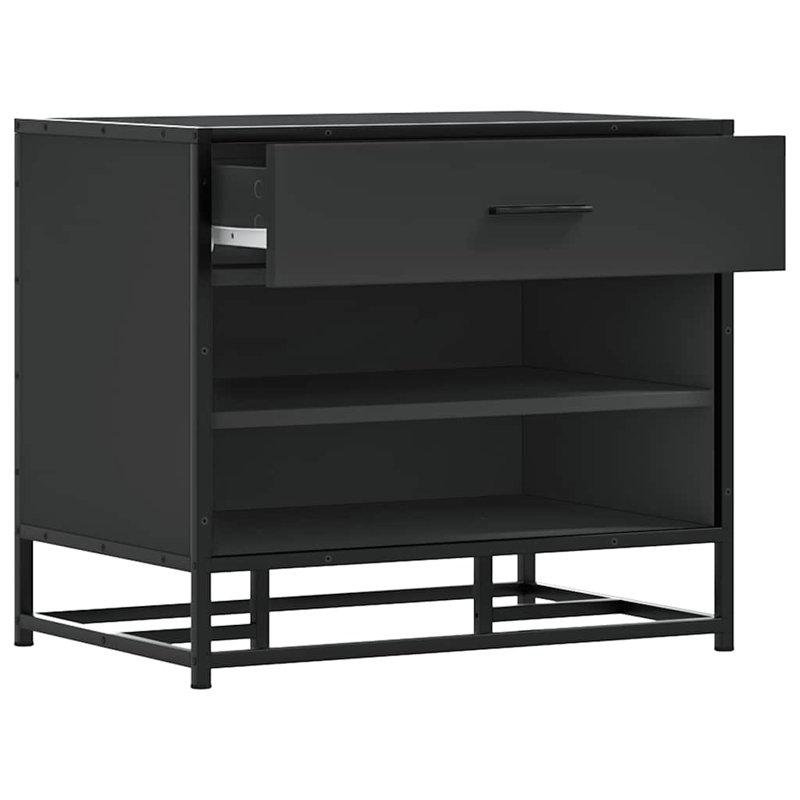 4 Pair Shoe Storage Bench, Black