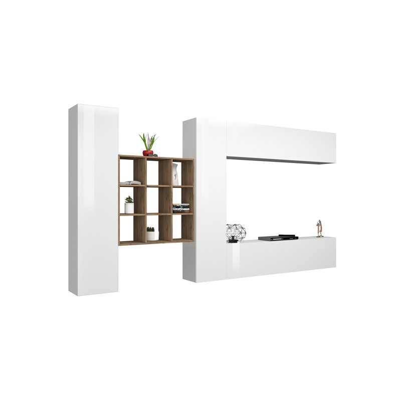 Maruska Unfinished Floating Entertainment Centre for TVs up to 70", White Glossy